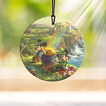 Thomas Kinkade Disney Mickey and Minnie in Ireland Hanging Glass