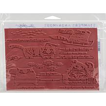 Tim Holtz Cling Stamps 7"x8.5"- Snarky Cat Christmas