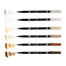 Tombow Dual Brush Pen Art Markers - Coffee Break Palette 6-Pack