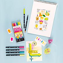 Tombow Dual Brush Pen Art Markers - Happy Hour Palette 6-Pack