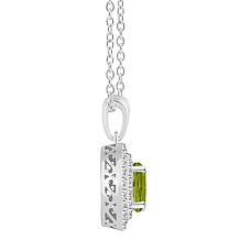 Top Choice Gems 7mm Round Gem and White Topaz Pendant with Chain