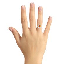 Top Choice Gems 8x5mm Pear-Shaped Gem and White Topaz Halo Ring