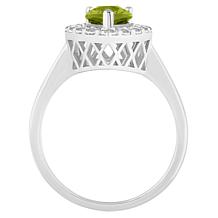 Top Choice Gems 8x5mm Pear-Shaped Gem and White Topaz Halo Ring