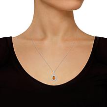 Top Choice Gems 8x6mm Pear Gem and White Topaz Pendant with Chain