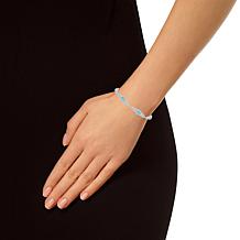 Top Choice Gems Gem and White Topaz 6x4mm Oval Stone Knot Bracelet