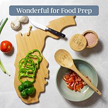 Totally Bamboo XL State Engrave Cutting Board & 6pc Kitchen Set