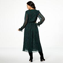 Tower Hill by Christie Brinkley Crinkle Chiffon Ruffle Front Maxi 