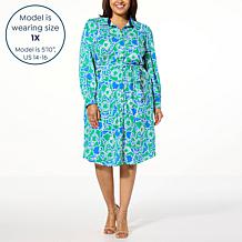 Tower Hill by Christie Brinkley Long Sleeve Shirt Dress with Belt