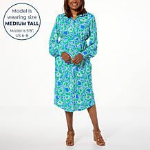 Tower Hill by Christie Brinkley Long Sleeve Shirt Dress with Belt