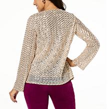 Tower Hill by Christie Brinkley Sequin Crew-Neck Top