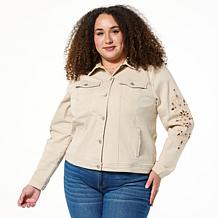 Tower Hill Christie Brinkley Eyelet Embroidered Denim Jacket