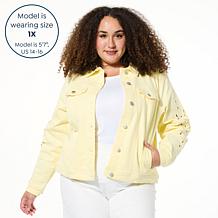 Tower Hill Christie Brinkley Eyelet Embroidered Denim Jacket