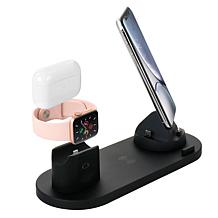 Trexonic 6 in 1 Charger Dock with Wireless Charging Station - Black