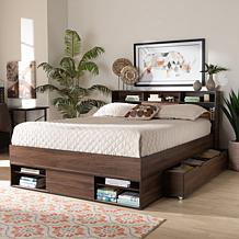 Tristan 1-Drawer Queen Size Platform Storage Bed with Shelves