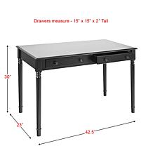 Two-Drawer Writing Desk - Black