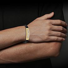 Two Row CZ Leather Bracelet