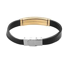 Two Row CZ Leather Bracelet