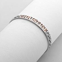 Two-Tone Sterling Silver Name Cuff Bracelet