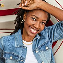TWRHLL by Christie Brinkley Eyelet Embroidered Denim Jacket