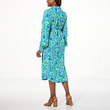 TWRHLL by Christie Brinkley Long Sleeve Shirt Dress with Belt