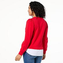 TWRHLL by Christie Brinkley Mixed Media Pullover Sweatshirt