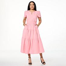TWRHLL by Christie Brinkley Multi-Tier Maxi Dress