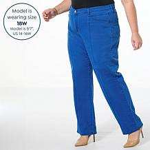 TWRHLL by Christie Brinkley Relaxed Seamed Straight Leg Ankle Jean