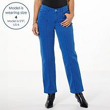 TWRHLL by Christie Brinkley Relaxed Seamed Straight Leg Ankle Jean