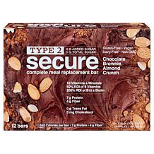 Type 2 Secure Complete Meal Replacement Bars - 12-count
