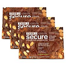 Type 2 Secure Complete Meal Replacement Bars with Stevia - 36-count