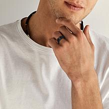 Van Heusen Men's Stainless Steel Black Rectangle Signet Ring