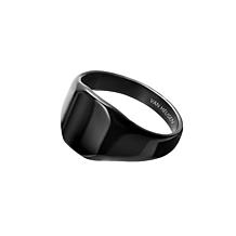 Van Heusen Men's Stainless Steel Black Square Signet Ring