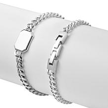 Van Heusen Men's Stainless Steel Curban Link Chain Tag Bracelet