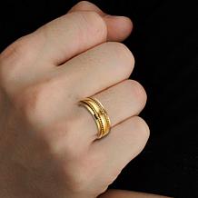 Van Heusen Men's Two-Cable Patterned Band Ring