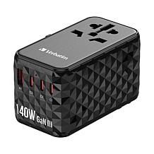 Verbatim UTA-10 GaN III Universal Travel Adapter 140W – USB-C, USB-A