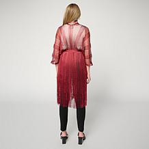 Vince Camuto Belted Metallic Topper with Fringe