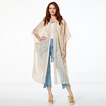Vince Camuto Jewel Print Open Front Duster