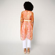 Vince Camuto Printed Duster and Stretch Belt Set