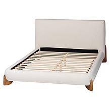 Vinicio Mid-Century Modern Boucle Queen-Size Platform Bed