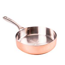 Vintage Polished Tri-Ply Copper Deep Skillet 8"