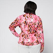 Vivica A. Fox Collection Long-Sleeve Notched Collar Peplum Top