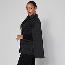 Vivica A. Fox Collection Rhinestone-Embellished Cape Jacket