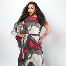 Vivica A. Fox Collection Textured Gauze One-Sleeve Dress