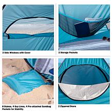 Wakeman Double-Door Pop Up Beach Tent with Ventilation Windows