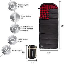 Wakeman Outdoors XL 3 Season Sleeping Bag with Carry Bag