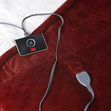 Warm & Cozy Plush to Sherpa Heated Blanket - Queen