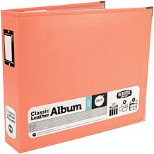 We R Makers Classic Leather D-Ring Album 12" x 12" - Coral