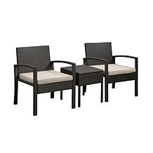 Well Traveled Living Bern Balcony Chat Set In Mocha Wicker