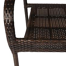 WellTraveledLiving Rhodos Café Stacking Chair Mocha All-Weather Wicker