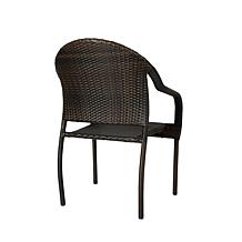 WellTraveledLiving Rhodos Café Stacking Chair Mocha All-Weather Wicker